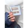 10lu Kahverengi Jel Görünümlü Takma Tırnak Set (Yapıştırıcılı)
