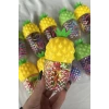 12li Karışık Renk Ananas Figürlü Perma Lastik Toka Set