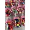 12li Karışık Renk Biberon Figürlü Havlu Toka Set