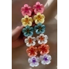 12li Karışık Renk Çiçek Figürlü Mandal Toka