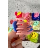 12li Karışık Renk Emoji Figürlü Mandal Toka Set