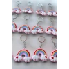 12li Karışık Renk Gökkuşağı Figürlü Anahtarlık Set