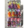 12li Karışık Renk Göz Figürlü Perma Lastik Toka Set