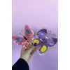 12li Karışık Renk Kelebek Figürlü Lastik Toka Set