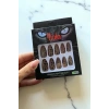 12li Karışık Renk Leopar Desenli Takma Tırnak Set