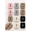12li Karışık Renk Peluş Mandal Toka Set