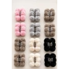 12li Karışık Renk Peluş Mandal Toka Set
