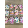 12li Karışık Renk Unicorn Figürlü Lastik Toka Set