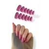 12li Koyu Pembe Renk Takma Tırnak Set (Yapıştırıcılı)