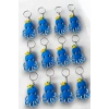 12li Mavi Renk Ahtapot Figürlü Anahtarlık Seti