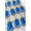 12li Mavi Renk Ahtapot Figürlü Anahtarlık Seti