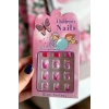 12li Pembe Renk Çiçek Figürlü Çocuk Tırnak
