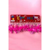 12li Pembe Renk Flamingo Figürlü Anahtarlık Set