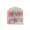 12li Pembe Renk Jel Görünümlü Takma Tırnak (Yapıştırıcılı)