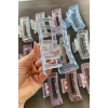 12li Şeffaf Renk Sim Detaylı Mandal Toka Set