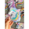 12li Siyah Renk Unicorn Figürlü Lastik Toka Set
