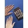12li Siyah Ve Beyaz Yıldız Figürlü Takma Tırnak Set