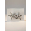 2li Gümüş Renk Deniz Yıldızı Figürlü Metal Pens Toka