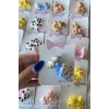 20li Karışık Renk Hayvan Figürlü Lastik Toka Set