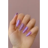 24lü Lila Renk Simli Ve Hologramlı Takma Tırnak (Yapıştırıcılı)