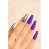24lü Mor Renk Simli Ve Hologramlı Takma Tırnak (Yapıştırıcılı)