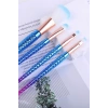 4lü Mavi Ve Pembe Renk Balık Kuyruğu Figürlü Makyaj Fırçası Set