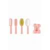 4lü Pembe Renk Organizerli Tarak Ve Ayna  Set