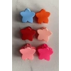 6lı Karışık Renk Yıldız Figürlü Mini Mandal Toka