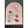 6lı Pembe Renk Karışık Figürlü Çocuk Yüzük Set