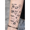 Karışık Figürlü 12 Saat Sonra Kararan Geçici Mini Dövme Tattoo
