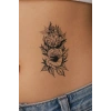 Geçici Gül Ve Saat Figürlü Mini Dövme Tattoo