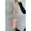 Açık Pembe Renk Deri Kadın Çanta