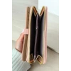 Açık Pembe Renk Deri Kadın Cüzdan