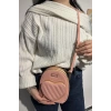 Açık Pembe Renk Kalp Detaylı Deri Kadın Çanta