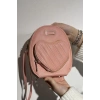 Açık Pembe Renk Kalp Detaylı Deri Kadın Çanta