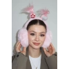 Açık Pembe Renk Saç Detaylı Peluş Kulaklık