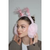 Açık Pembe Renk Saç Detaylı Peluş Kulaklık