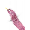 Açık Pembe Renk Simli Yan Postiş Hair Tinsel Shiny Hair (50 Cm)