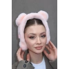 Açık Pembe Renk Tavşan Figürlü Peluş Çocuk Kulaklık