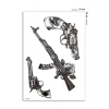 Ak47 Silah Keleş Geçici Dövme Tattoo
