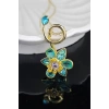Altın Renk 14k Altın Kaplama Çiçek Figürlü Kolye
