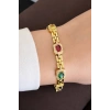Altın Renk 14K Altın Kaplama Taşlı Bileklik