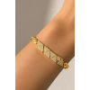 Altın Renk 14K Altın Kaplama Taşlı Bileklik