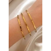 Altın Renk 3lü Çelik Ajda Bilezik (60mm)