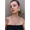 Altın Renk 3lü Zincir 14K Altın Kaplama Kolye