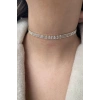 Altın Renk 3 Sıra Taş Detaylı Choker Kolye