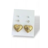 Altın Renk 6lı Kalp Figürlü Çelik Küpe Set
