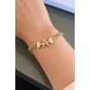 Altın Renk A Harf Çelik Bileklik