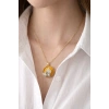 Altın Renk Arı Figürlü Çelik Kolye