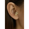 Altın Renk Ayıcık Figürlü Cerrahi Çelik Tragus/Kıkırdak Küpe/Piercing (Tek)